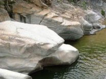 Permanent deep water pools with rocky surroundings